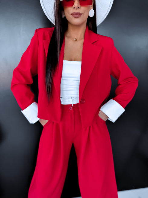 "MAJORY 74" set - jacket + pants - RED